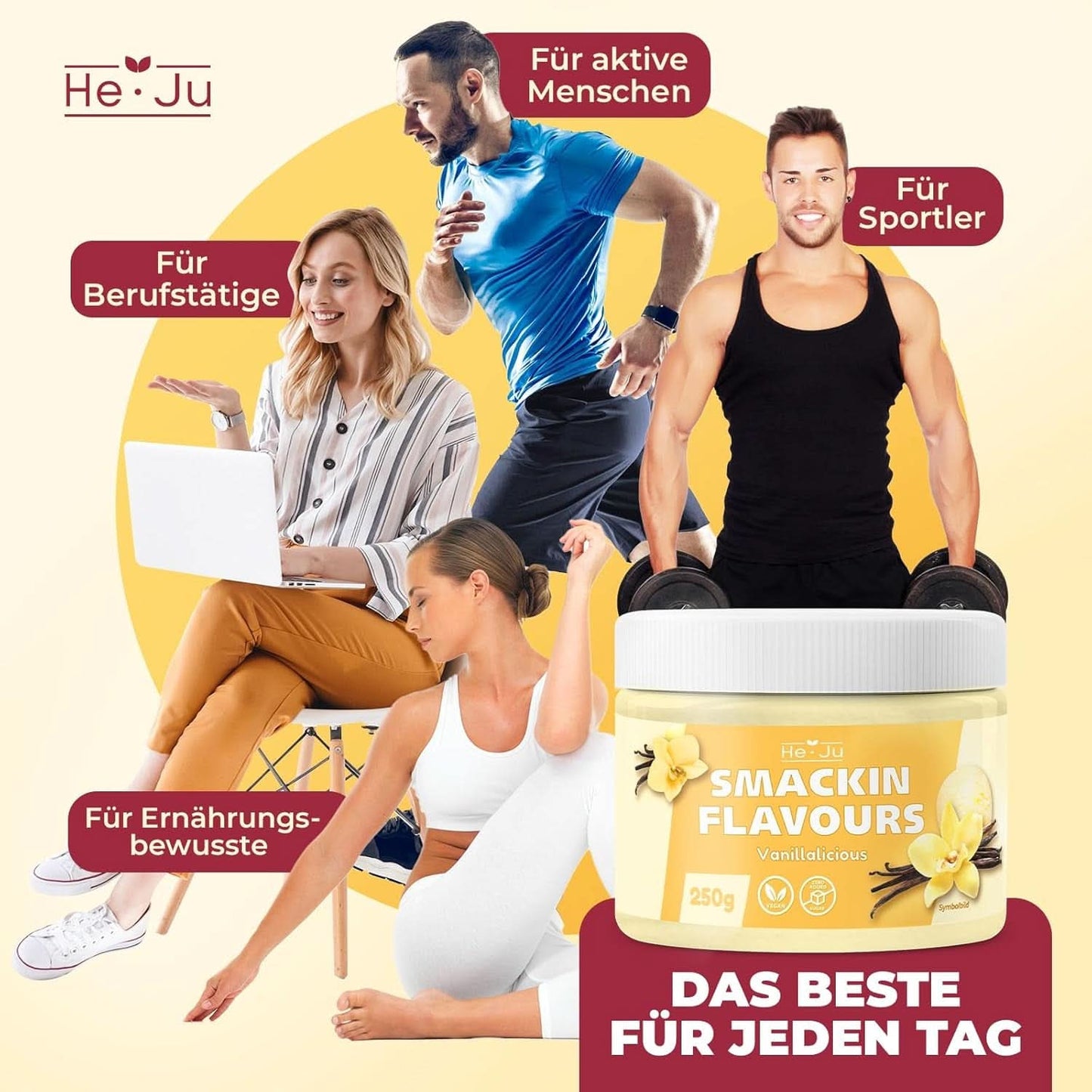 He-Ju, Proszek o smaku waniliowym, 250 gramów Aromas Naty Shop