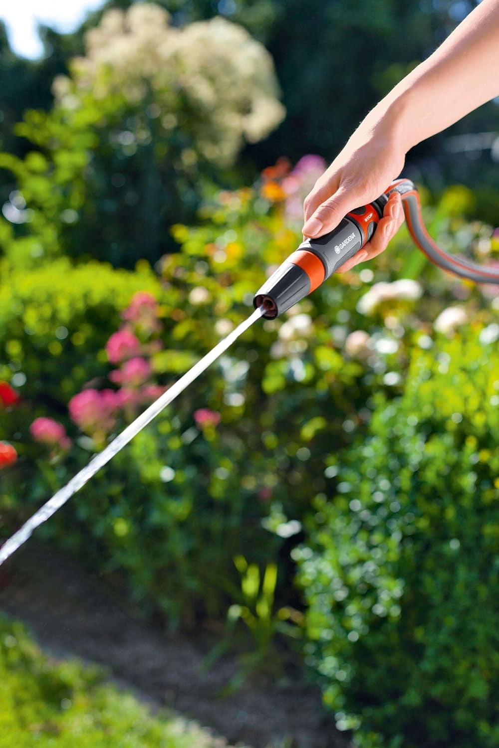 Gardena Zestaw natryskowy do węży 13 mm (1/2 cala) i 15 mm (5/8 cala): Zestaw natryskowy do czyszczenia z Aquastopem do szybkiej wymiany przyłącza (18288-20)