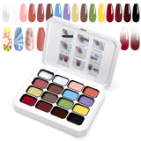 Żel do malowania gradientowego, 12 kolorów Ombre żelowy lakier do paznokci z 100 szt. Gąbeczek do paznokci i 4 pazurami Metalowy chwytak do francuskiego manicure DIY Nail Art, zestaw I