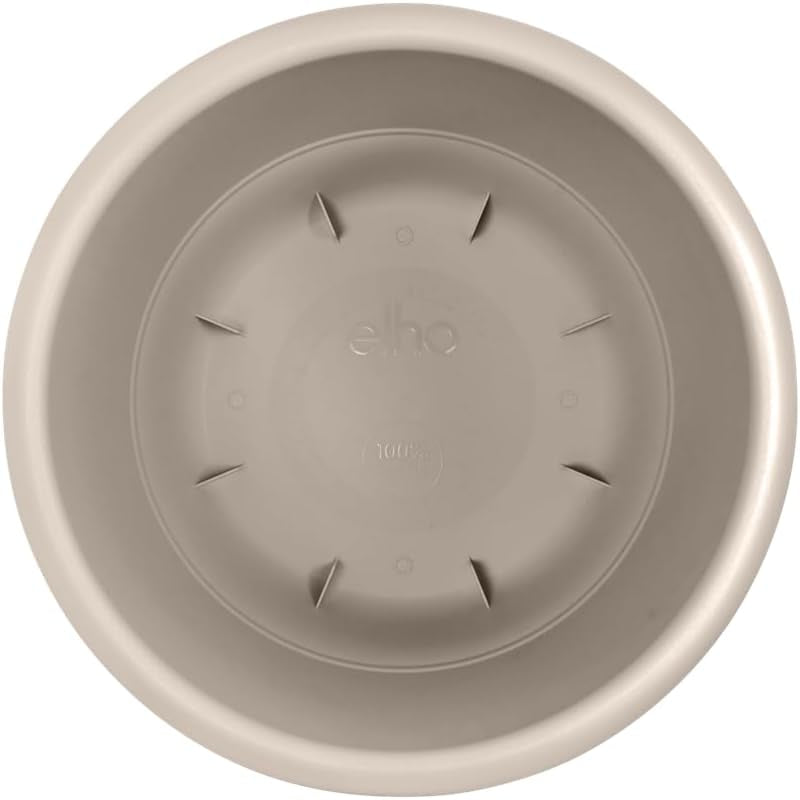 elho Amiga Round 47 - Doniczki do wnętrz i na zewnątrz - 100% plastiku pochodzącego z recyklingu - Ø 47,0 x wys. 35,3 cm - Beżowy/Beżowy Grzyb