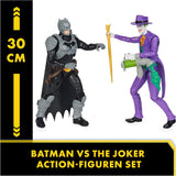 DC Batman Adventures Zestaw figurek Batman kontra Joker, 30 cm - 2 w pełni ruchome figurki z 12 zębatkami do ekscytującego odgrywania ról, zabawka dla dzieci w wieku 4+ Figurki Naty Shop