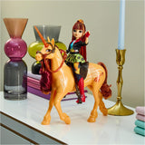 Unicorn Academy Cinder the Unicorn - oryginalny jednorożec Valentina z serialu Netflix o wysokości 28 cm, z prawdziwą grzywą i ogonem, zdejmowaną uzdą oraz siodłem i szczotką, dla dzieci od 4 roku życia