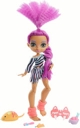 Cave Club GTH02-Roaralai Piżama Party Fun Doll, przegubowa lalka z fioletowymi włosami i akcesoriami, prezent dla dzieci w wieku 4 lat i więcej, wielokolorowy