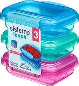 System pojemników na kanapki na lunch | 450 ml | szczelne pudełko na lunch z pokrywką, które można układać w stosy | dla dzieci i dorosłych | bez BPA | mieszane kolory | 3 sztuki Pudełka do przechowywania żywności Naty Shop 3 X 200 Ml