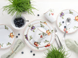 CreaTable, 16999, seria Flora ORCHARD, 16-częściowy zestaw naczyń obiadowych dla 4 osób, serwis porcelanowy, można myć w zmywarce i używać w kuchence mikrofalowej, wyprodukowano w Europie