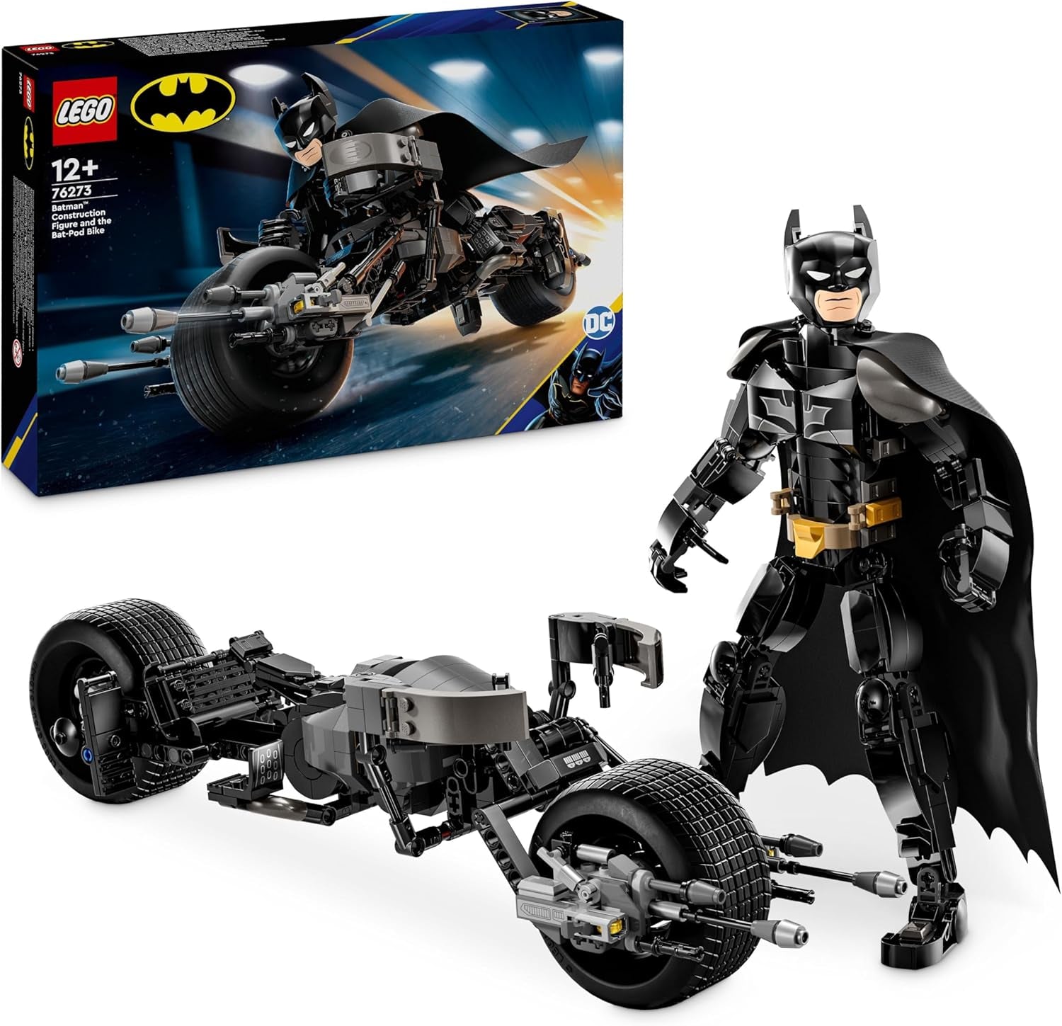 LEGO DC Batman: klocki konstrukcyjne Batmana z Batpodem, zabawka z filmu o superbohaterach, zestaw przygodowy dla dzieci, prezent dla chłopców i dziewcząt 76273 Zestawy do budowania Besuche den LEGO-Store Default Title
