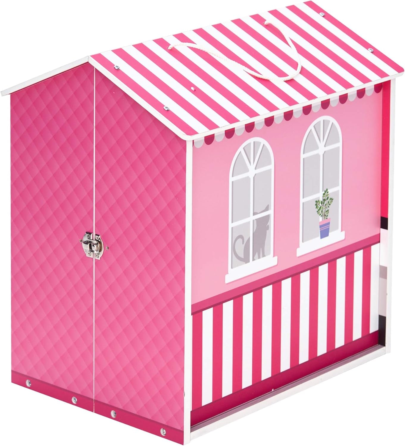 Teamson Kids - Domek dla lalek Dreamland City Café 30 cm - Różowy/Biały/Czarny