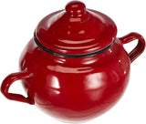 Słoik Roja z pokrywką, 0,5 l, stal emaliowana na czerwono, 10 x 10 x 20 cm, 2 sztuki