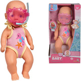 Simba 105030172 - Lalka do kąpieli noworodków, lalka winylowa w kostiumie kąpielowym z okularami do pływania, 30 cm, lalka, lalki w wieku 3+ Naty Shop