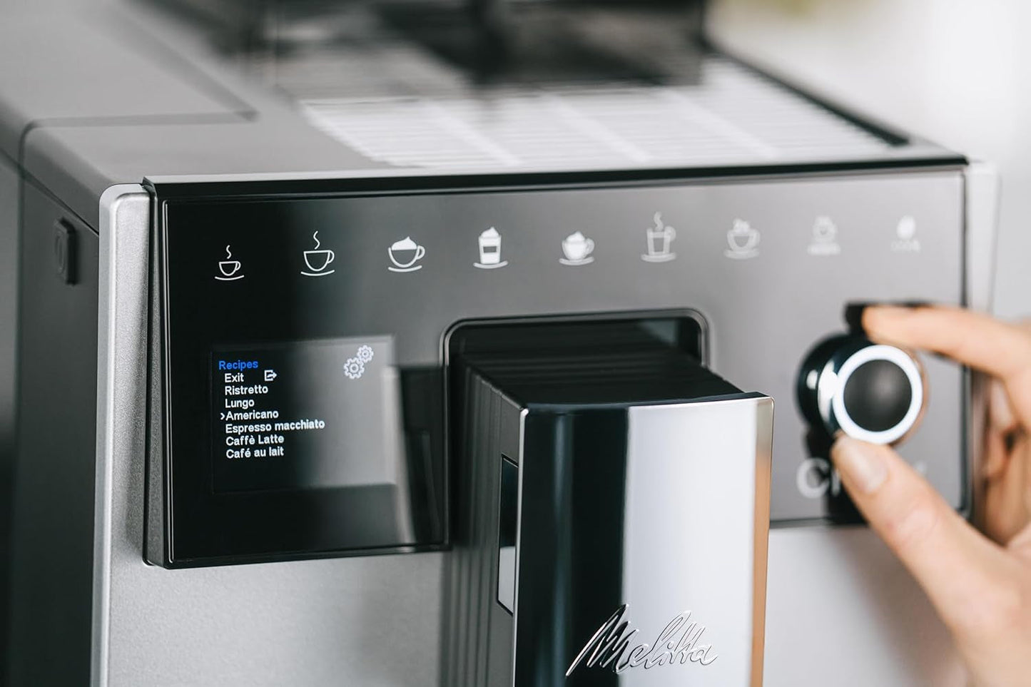 Melitta CI Touch - W pełni automatyczny ekspres do kawy z systemem mlecznym, ekspres ze zintegrowanym młynkiem do kawy i spieniaczem do mleka, m.in. do espresso lub cappuccino, srebrny