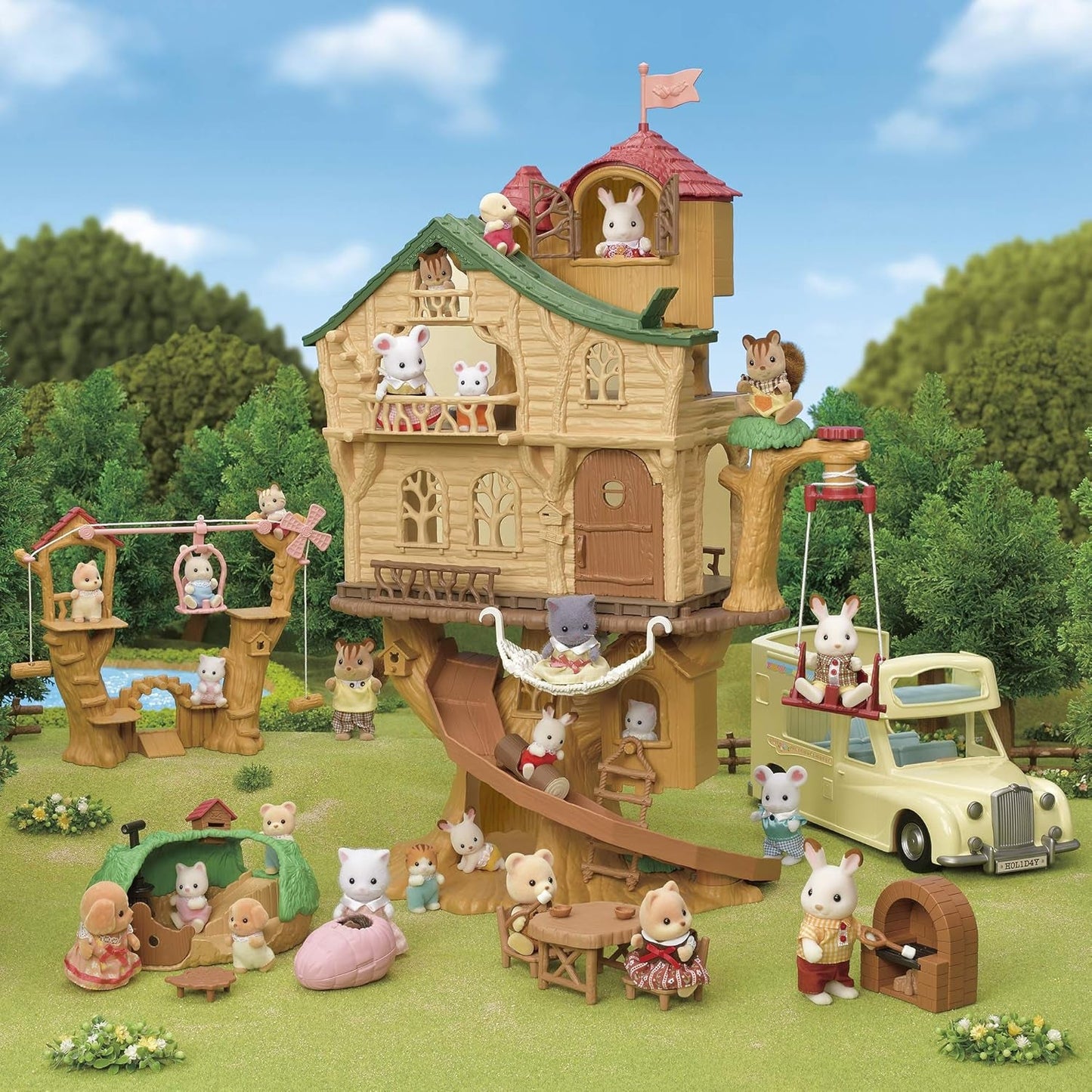 Sylvanian Families 5494 Domek na drzewie z przygodą — zestaw z domkiem dla lalek