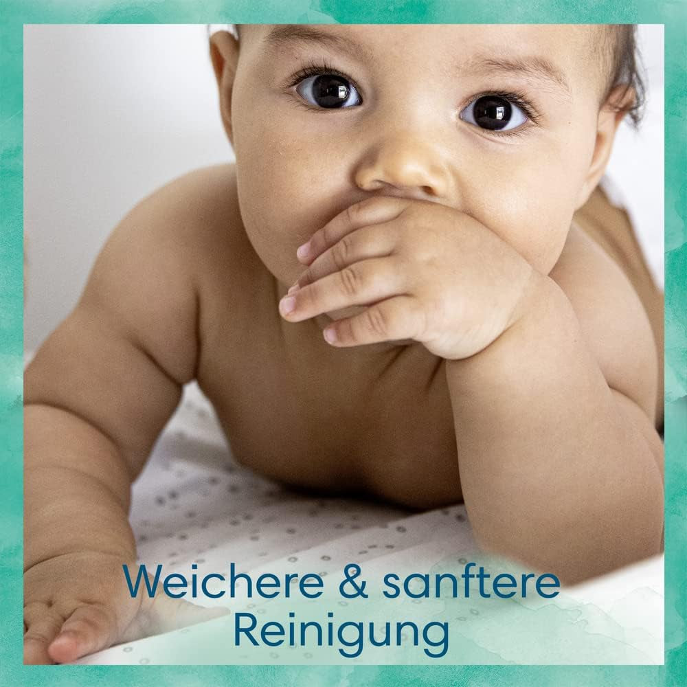 Pudełko uzupełniające 2320 Plus 2017 (6 szt.) i pudełko chusteczek nawilżanych Pampers Harmony Aqua Baby, 720 chusteczek (15 x 48), delikatna ochrona skóry, zawierająca 99% wody