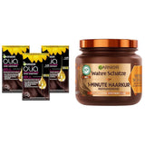 Garnier Olia Hair Color 6.0 Jasny Brąz + True Treasures Kuracja naprawcza (340ml) do włosów zniszczonych - koloryzacja bez amoniaku, naturalne olejki, pokrycie siwych włosów, miód i wosk pszczeli, mniej łamliwości włosów Naty Shop Hair Color 3X Koloryzacja + Kuracja naprawcza