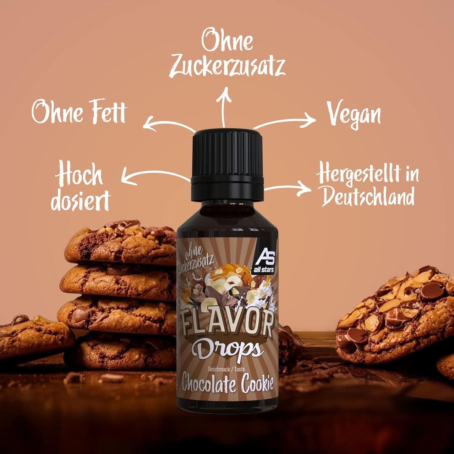 ALL STARS Flavour Drops, Krople smakowe bez dodatku cukru i bez kalorii - Słodycz i aromat do potraw, 30 ml Słodziki Naty Shop