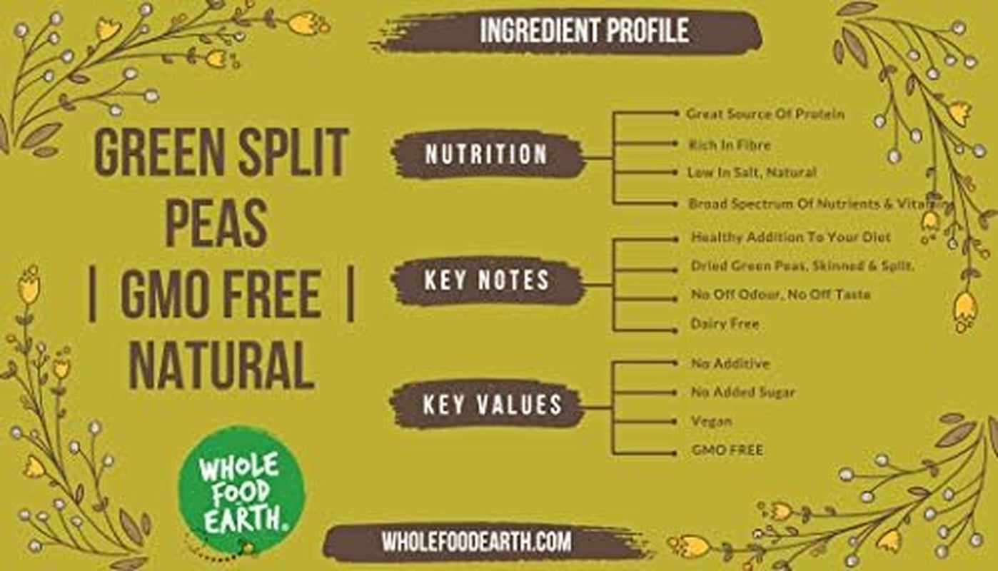 Wholefood Earth Organic Split Green Peas – 1 kg