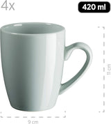 MĘSER Pastel Selection, Modernes Geschirr Set für 4 Personen, 16-teiliges Kombiservice aus Keramik, Steinzeug, Türkis-Grün