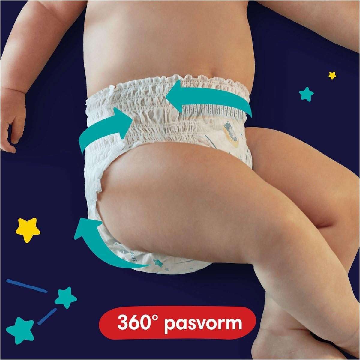 Pampers - Antypoślizgowe koszulki nocne dla niemowląt - Rozmiar 6 - Małe opakowanie - 30 sztuk - 15+ kg