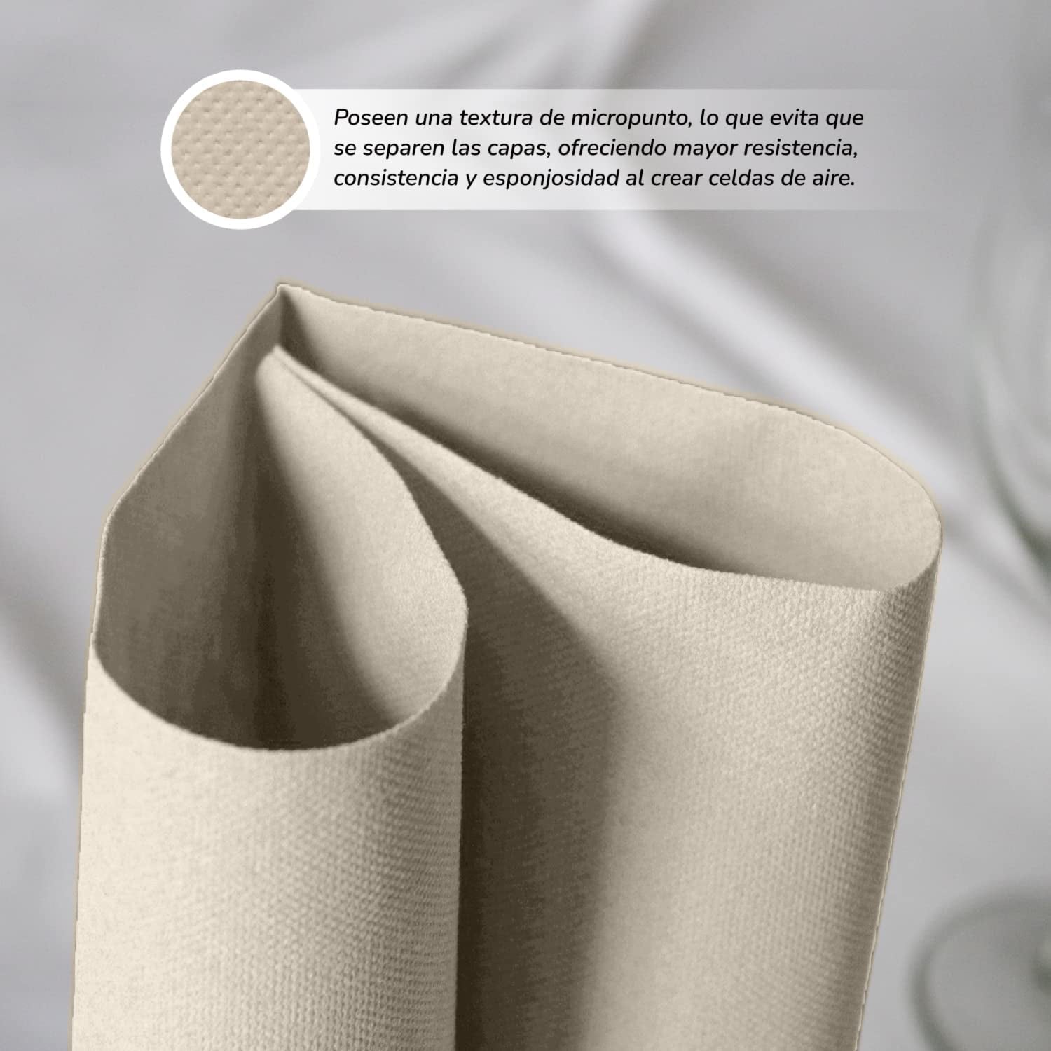 - 600 sztuk serwetek koktajlowych Bio Eco - Natural Color - W 100% nadające się do recyklingu - Micropoint - 10 X 10 Cm (złożone) i 20 X 20 Cm (rozłożone)