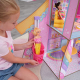 Drewniany domek dla lalek Kidkraft Candy Castle z meblami i akcesoriami, domek z figurką jednorożca lamy, podnośnik do lodów i gumowe krzesło dla lalek, zabawka dla 3 lat, 20242 Domki dla lalek Naty Shop