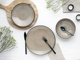 CreaTable, 24464, seria Malmö Beige, 18-częściowy zestaw naczyń obiadowych dla 6 osób, zestaw talerzy kamionkowych, można myć w zmywarce i używać w kuchence mikrofalowej, jakość produkcji