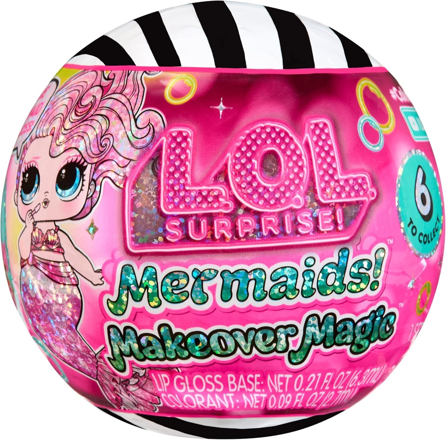 LOL niespodzianka! Mermaids Makeover Magic Tots - Prawdziwy błyszczyk do ust dla Ciebie i Twojej lalki do samodzielnego wykonania, miksowania i tworzenia makijażu, Zabawna zabawa w wodzie, 6 lalek do zebrania - Wiek 4+