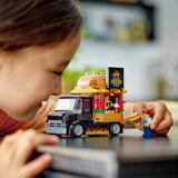 Zestaw LEGO City do budowania burgerowni z samochodzikiem dla 5-latków, minifigurką food trucka i akcesoriami, ciekawym prezentem dla chłopców i dziewcząt 60404 Zestawy do budowania Kup w sklepie LEGO