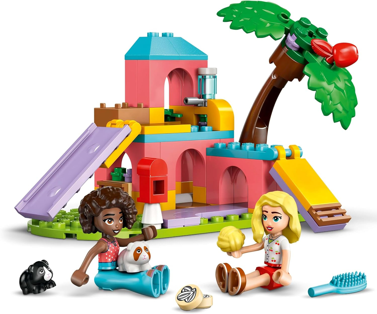 LEGO Friends Plac zabaw dla świnek morskich Zestaw do budowania i udawania z 2 minifigurkami i 2 zwierzętami Zestaw zwierząt dla dziewczynek powyżej 5. roku życia 42640 Zestawy do budowania Besuche den LEGO-Store