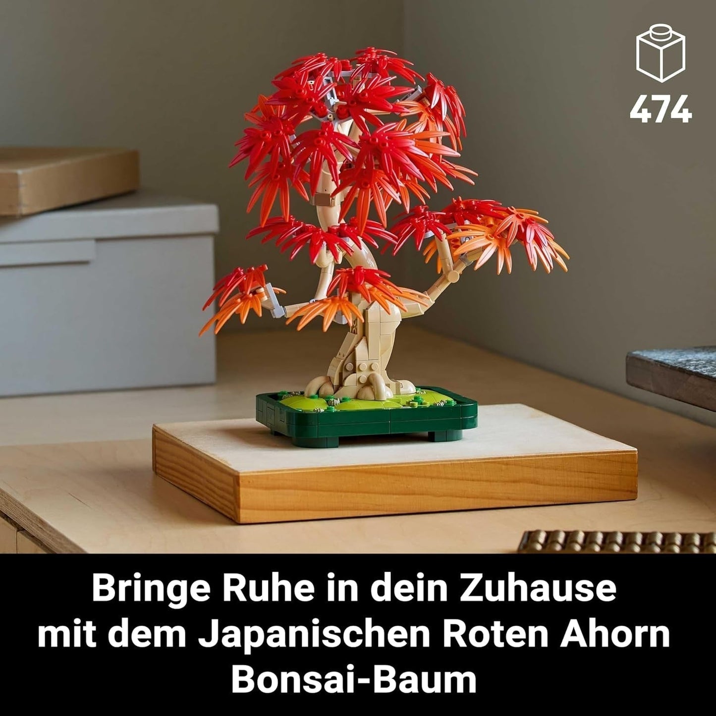 LEGO Botanicals Japoński czerwony klon - Drzewo Bonsai - Zestaw sztucznych roślin z czerwonymi i pomarańczowymi liśćmi oraz miską - Wystrój domu - Pomysł na prezent dla dorosłych - 10348 Zestawy do budowania Besuche den LEGO-Store