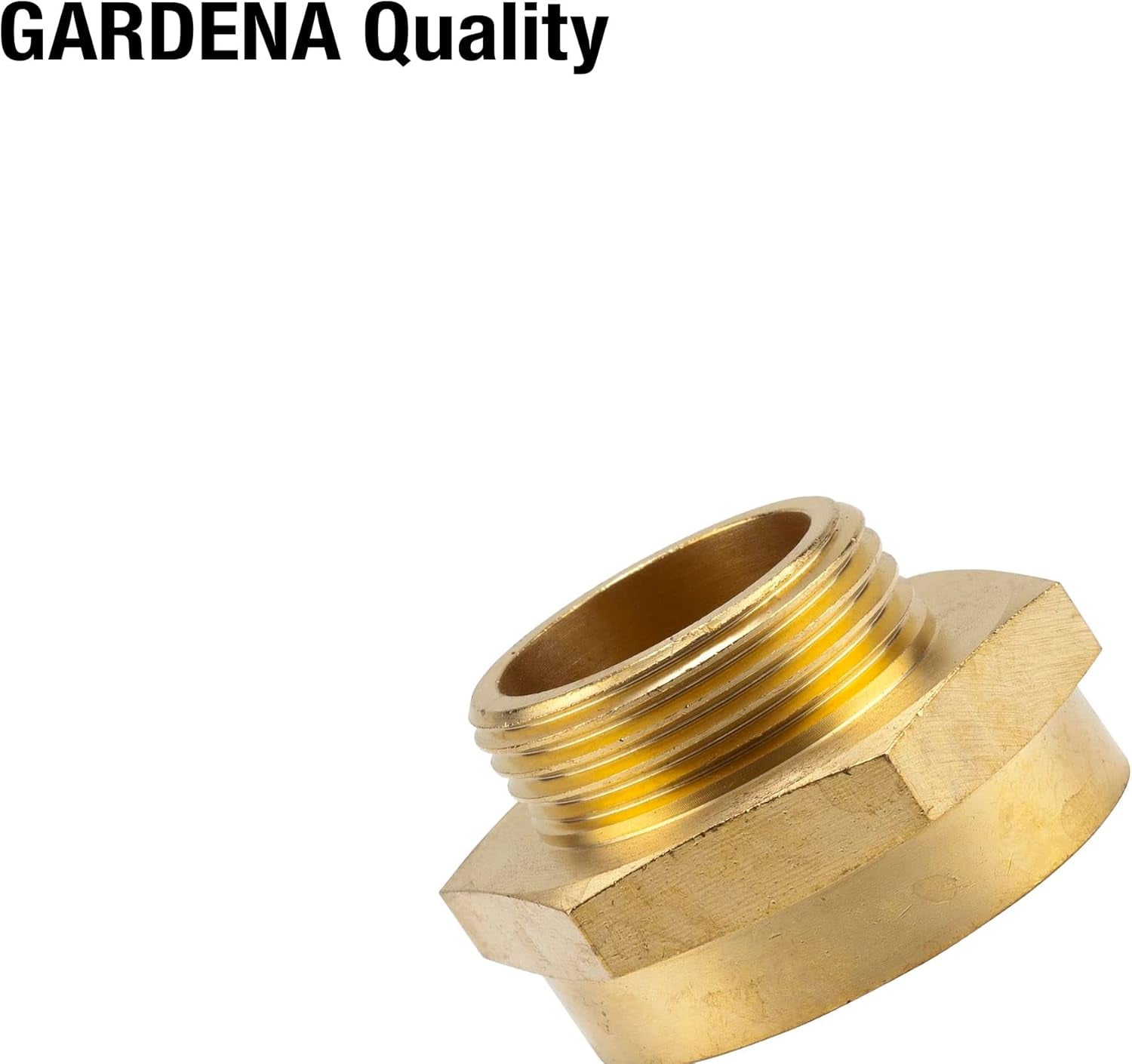 Gardena Mosiężna złączka redukcyjna z gwintem: Mosiężna złączka do gwintowanego reduktora, np. do pomp, gwint zewnętrzny 33,3 mm (G 1 cal) / gwint wewnętrzny 42 mm (G 1 1/4 cala) (7266-20)