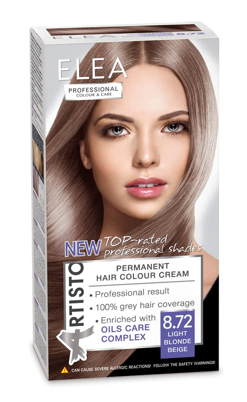 Color & Care trwała farba do włosów 120ml, profesjonalny efekt, pokrycie siwych włosów, wzbogacona olejkowymi kompleksami pielęgnacyjnymi - Długotrwała koloryzacja włosów (10,1 Super jasny popielaty blond) Farba do włosów Naty Shop 8,72 Jasny blond beż