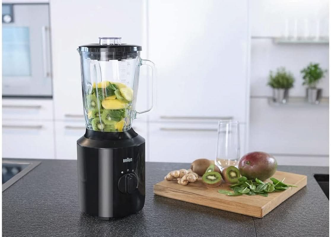Mikser stojący Braun Powerblend 3 JB 3150 BK - 1,5 l Glas-Mixaufsatz, Küchenhelfer Zum Zerkleinern, Pürieren & Mixen, 800 Watt, Schwarz Kitchen Naty Shop