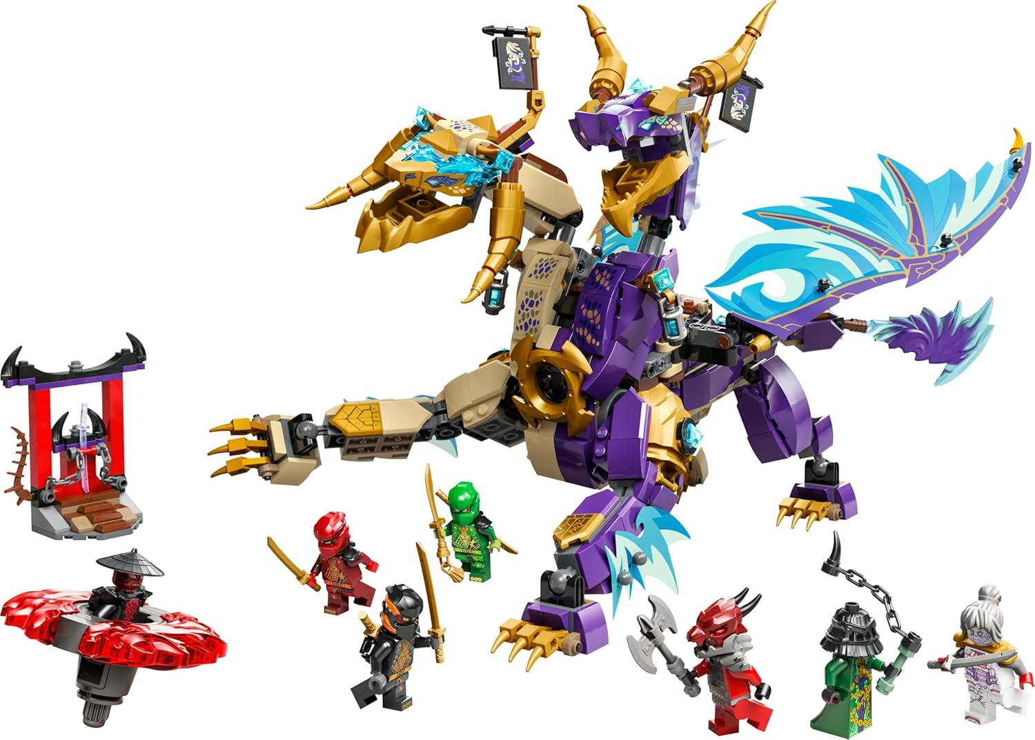 LEGO NINJAGO Świetlny smok - zabawka z 8 minifigurkami i kołem Spinjitzu - interaktywna zabawka konstrukcyjna ninja dla chłopców i dziewcząt od 9 lat - pomysł na prezent dla fanów 71836 Zestawy do budowania Besuche den LEGO-Store