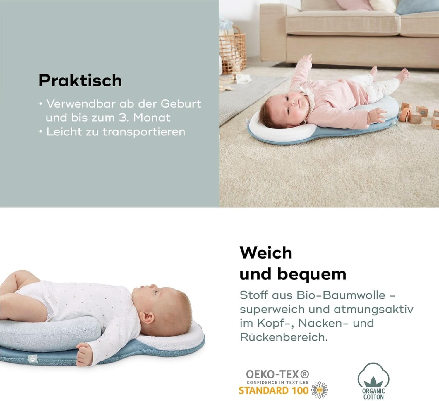 Babymoov Cosydream Mosaic Poduszka pozycjonująca dla niemowląt łagodząca kolki i zapobiegająca plagiocefalii, 0-3 miesięcy Akcesoria Żywność i karmienie piersią Sklep Bebe Naty