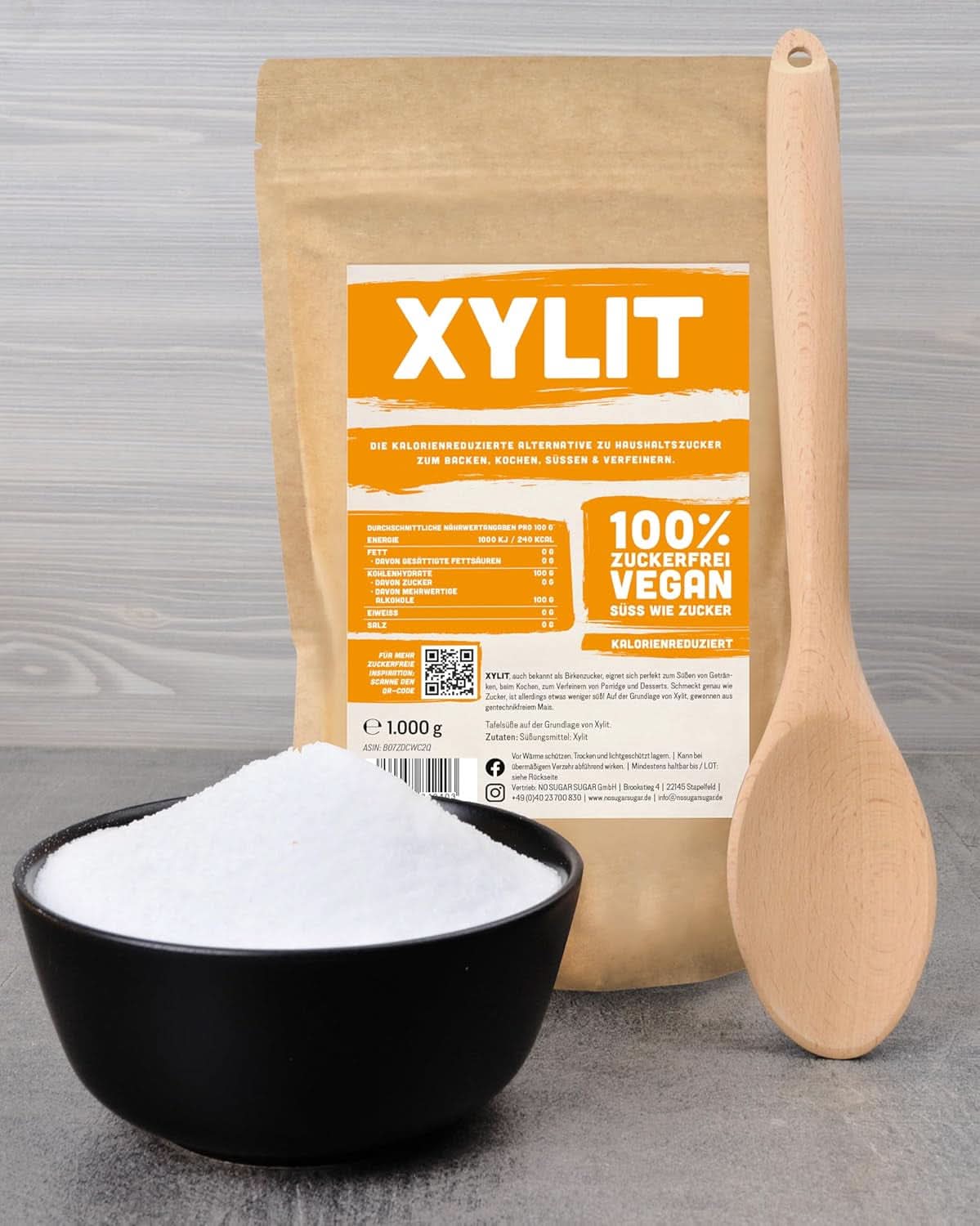 Ksylitol premium o mocy słodzącej 1:1 w porównaniu do cukru, 1kg Słodziki Naty Shop