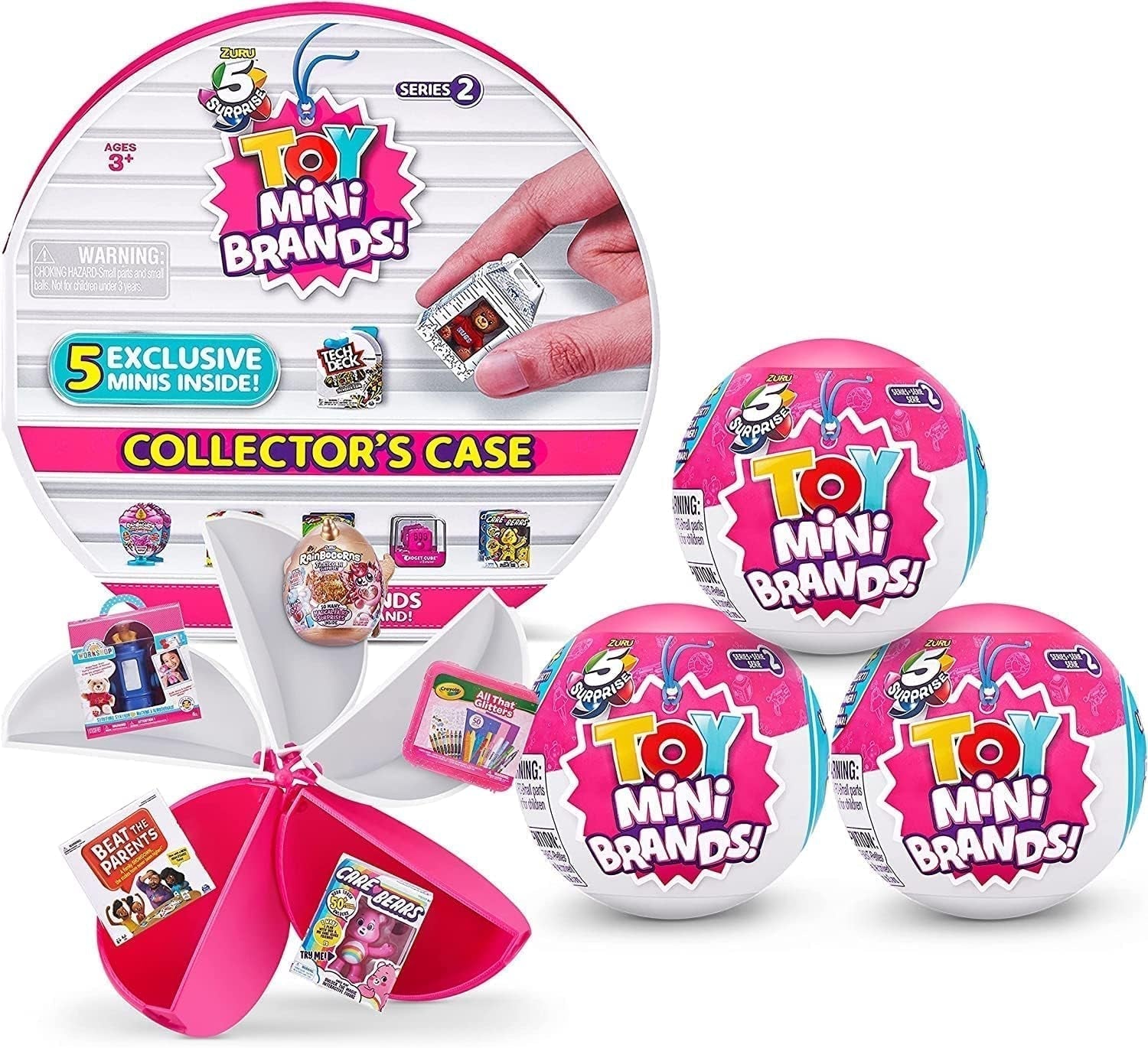 5 folderów z kolekcjami-niespodziankami Mini Brands Series 2 i 3 kapsułki-niespodzianki od ZURU Figurki Naty Shop Series 2