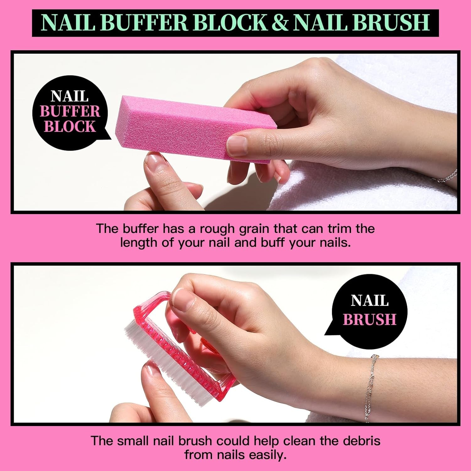 Zestaw do manicure FANDAMEI, Buffer Für Nägel, Nagelfeile 100/180, Nagelfeilen Für Gelnägel, Nagelhautschieber, Buffer Für Gelnägel, Feilen Für Gelnägel, Nagelzange, Zestaw Nagelfeilen, Zestaw do manicure i pedicure