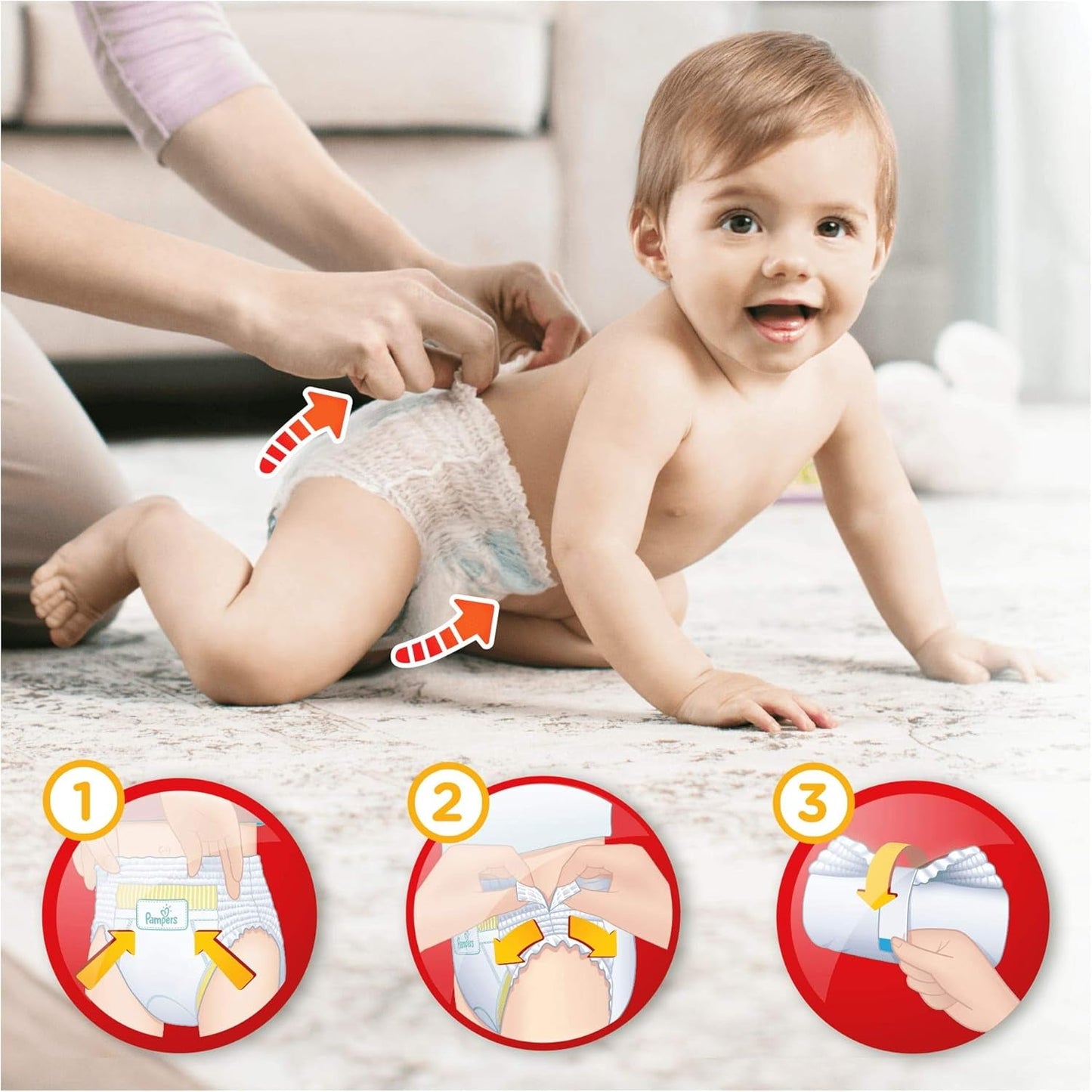 Pampers (stara wersja), majtki, rozmiar 4, 9kg-15kg, trzy opakowania (1 x 88 pieluszek)