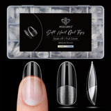 Modelones Tipsy 510 sztuk - Zestaw Tipsów Full Cover, Zestaw Tips Żelowych, Tipsy z żywicy PMMA do polerowania, Sztuczne paznokcie do klejenia na Nail Art DIY, Short Squoval