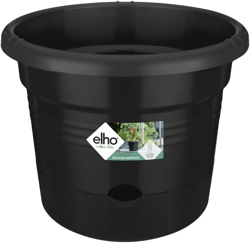 elho Green Basics Doniczki na pomidory 33 - Doniczki do uprawy na zewnątrz i zbioru - Ø 33,5 x wys. 26,0 cm - Czarny/żywa czerń