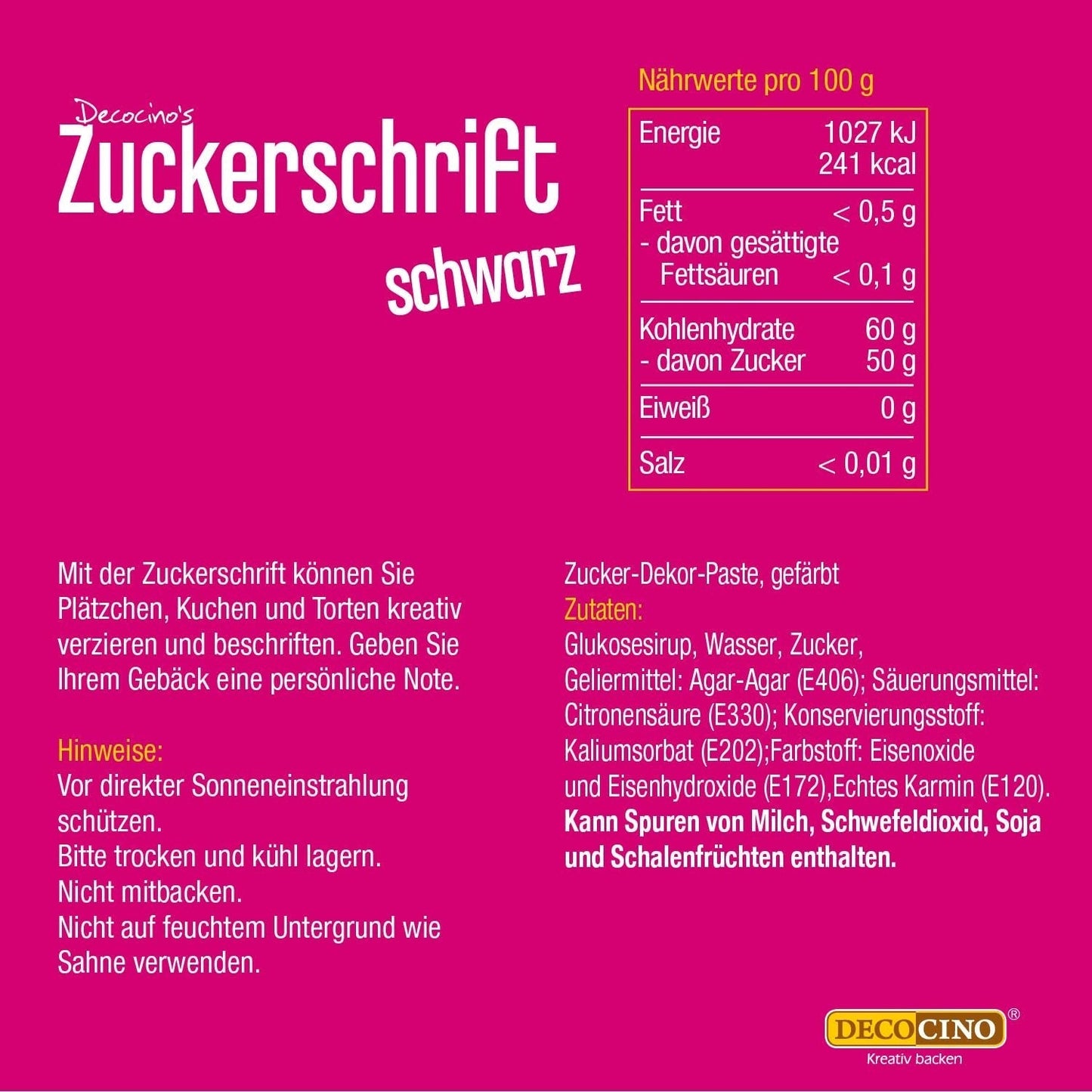 Napis Decocino Red Sugar - Napis do barwienia żywności - Praktyczna tuba do etykietowania kremówki i lukru - Ozdoby do pieczenia ciast, ciast i babeczek! (zestaw 2 szt.)