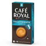 Café Royal Lungo Decaffeinato – kapsułki z kawą kompatybilną z Nespresso®, 100% Arabica, Intensität 5/12, Rainforest Alliance, bezkofeinowa, 100 kapsułek
