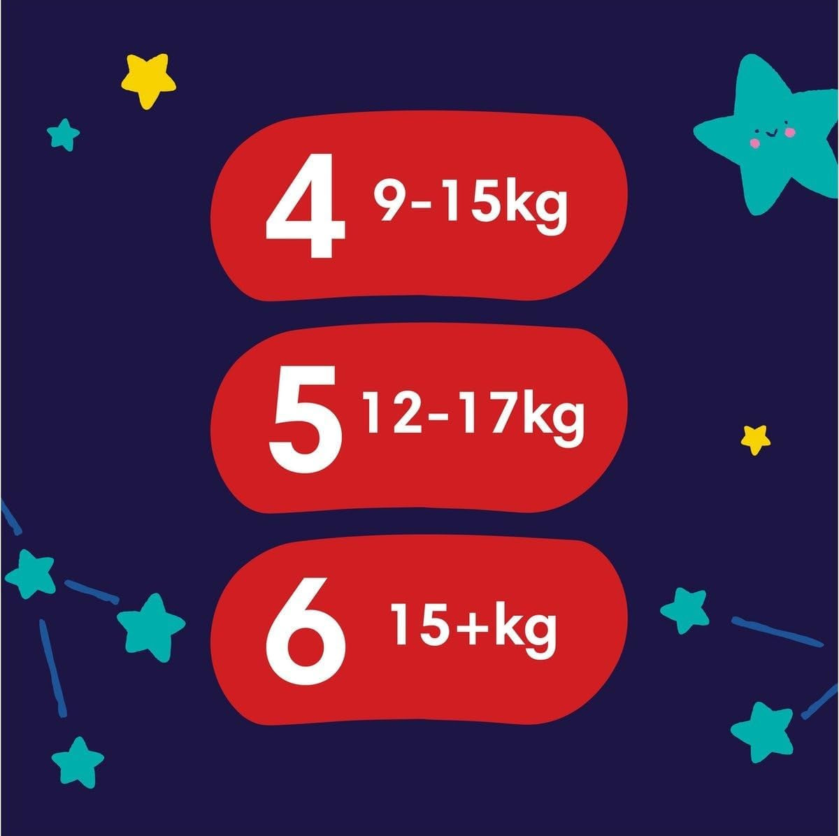 Pampers - Antypoślizgowe koszulki nocne dla niemowląt - Rozmiar 6 - Małe opakowanie - 30 sztuk - 15+ kg
