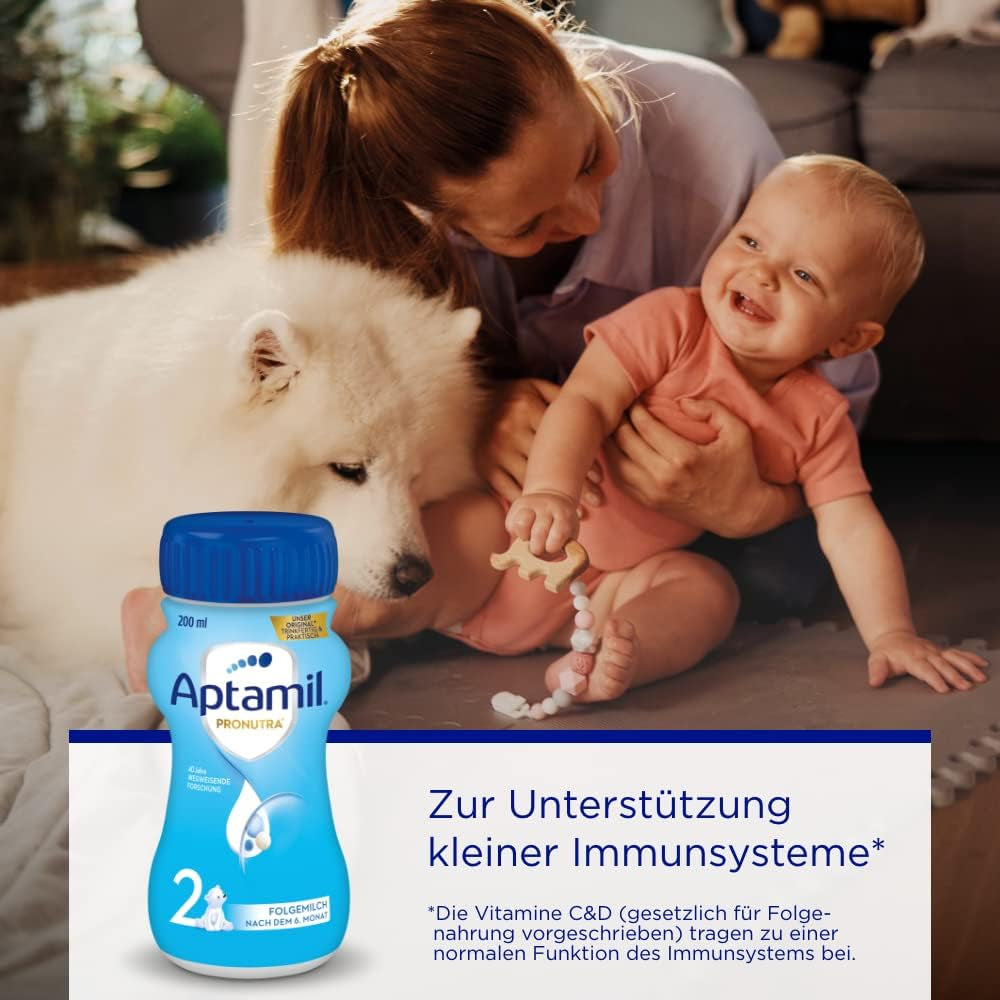 Aptamil Pronutra 2, mleko następne po 6 miesiącu, gotowe do spożycia mleko dla niemowląt (4 x 200 ml)