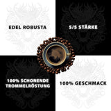 Black Dragon Espresso 100% Robusta - Ekstra mocna kawa palona w ziarnach - Bardzo mocna i pełna kawa z dużą zawartością kofeiny - Bardzo mocne espresso
