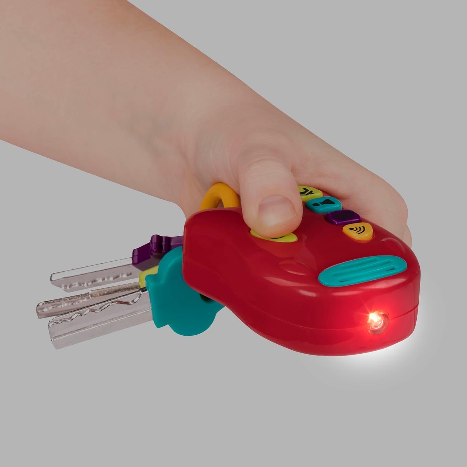 Zabawka Battat-kluczyk dla dziecka - Kolorowy brelok do kluczy samochodowych ze światłem i dźwiękiem dla dzieci od 10 miesiąca życia Bebe Toys Naty Shop