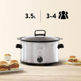 Wolnowar Crockpot,| 3,5 litra (3-4 osoby), pojemnik do smażenia mięsa i warzyw, Wolnowar ze stali nierdzewnej Naty Shop