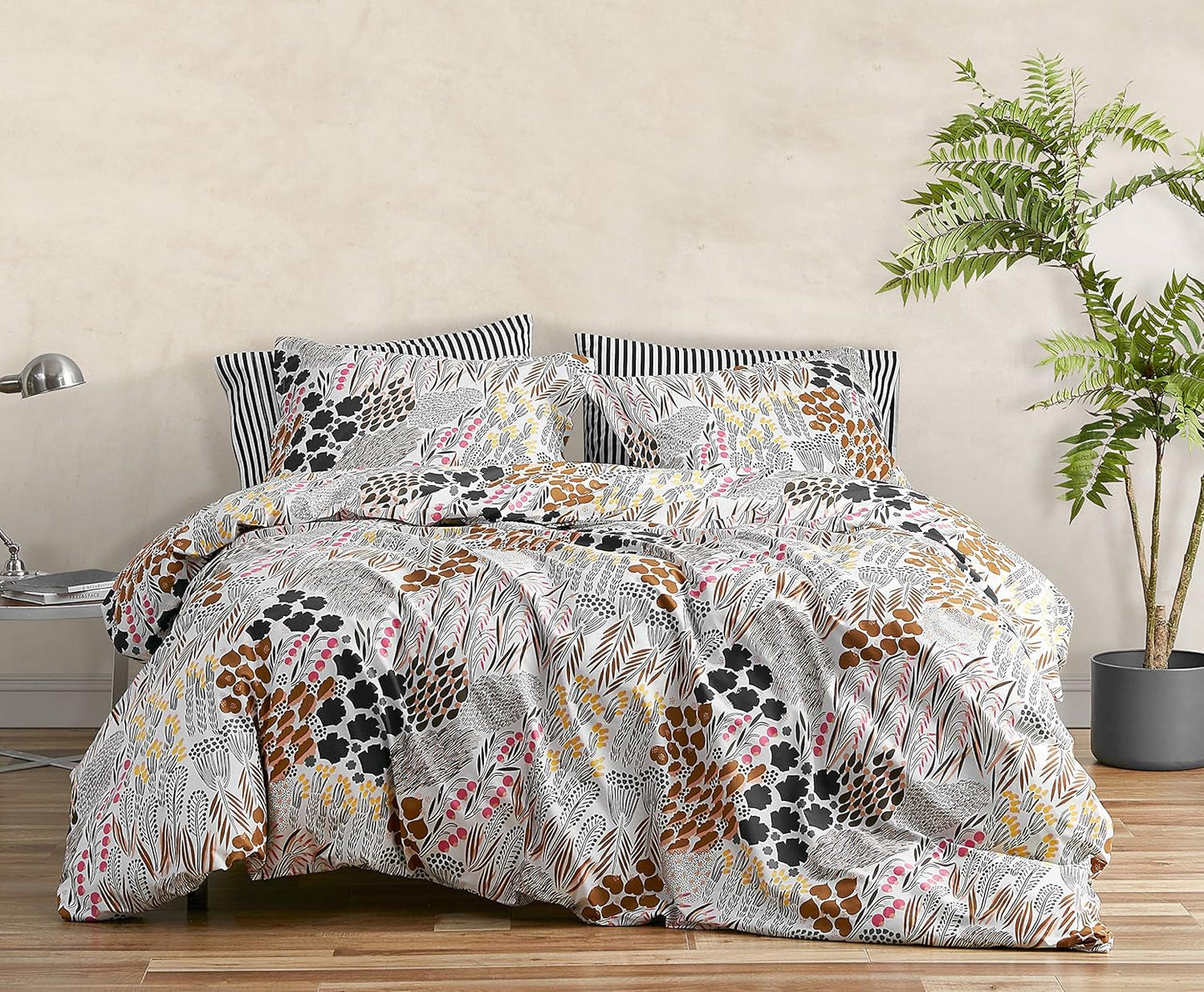 Zestaw pościeli MARIMEKKO Queen, pościel z bawełny perkalowej z pasującymi poszewkami na poduszki, całoroczny wystrój domu (Pieni Letto, wielokolorowy, łóżko typu queen-size) Kołdry i kołdry Naty Shop Regina