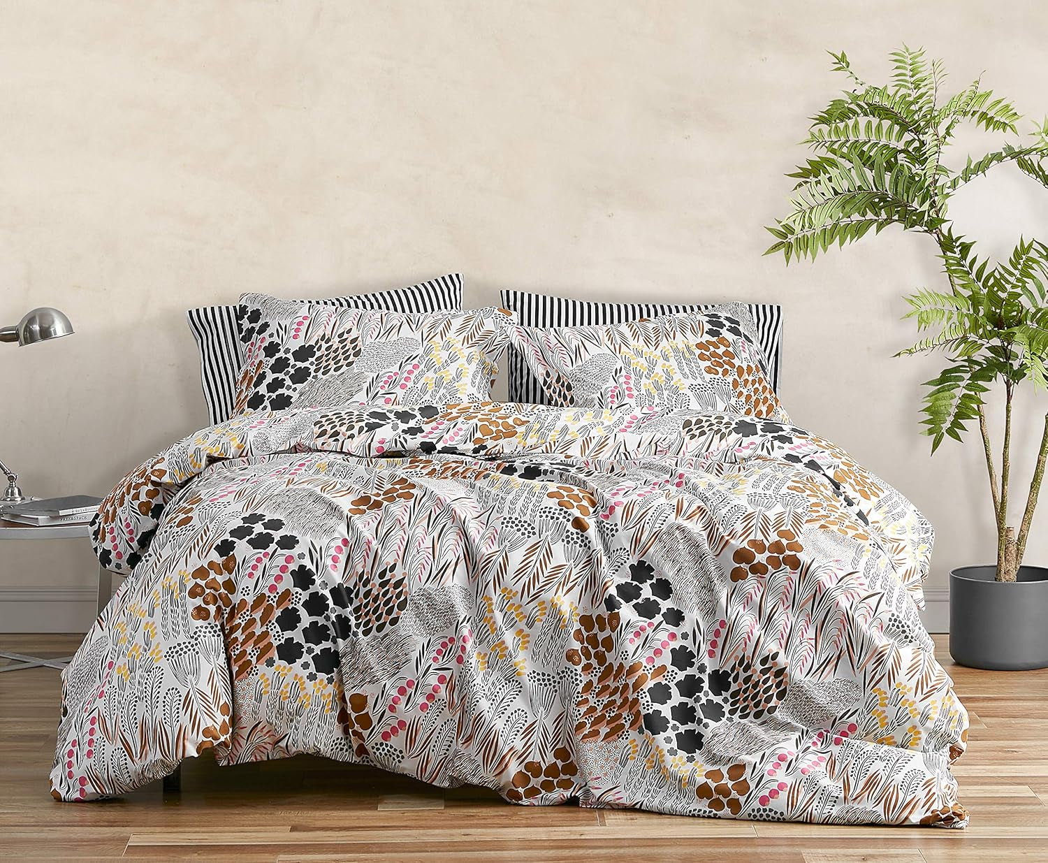 Zestaw pościeli MARIMEKKO Queen, pościel z bawełny perkalowej z pasującymi poszewkami na poduszki, całoroczny wystrój domu (Pieni Letto, wielokolorowy, łóżko typu queen-size) Kołdry i kołdry Naty Shop Regina