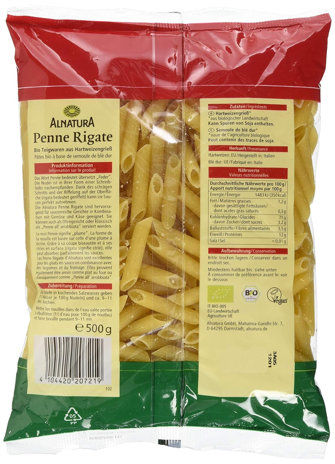 Ekologiczny makaron Penne Rigate, 500g