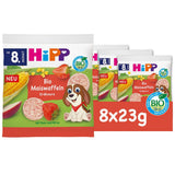 HiPP Organiczne Wafle Kukurydziane z Truskawkami (8 x 23g), przekąska dla dzieci od 8 miesiąca, słodzona wyłącznie owocami i warzywami, bezglutenowa, najwyższej jakości organicznej